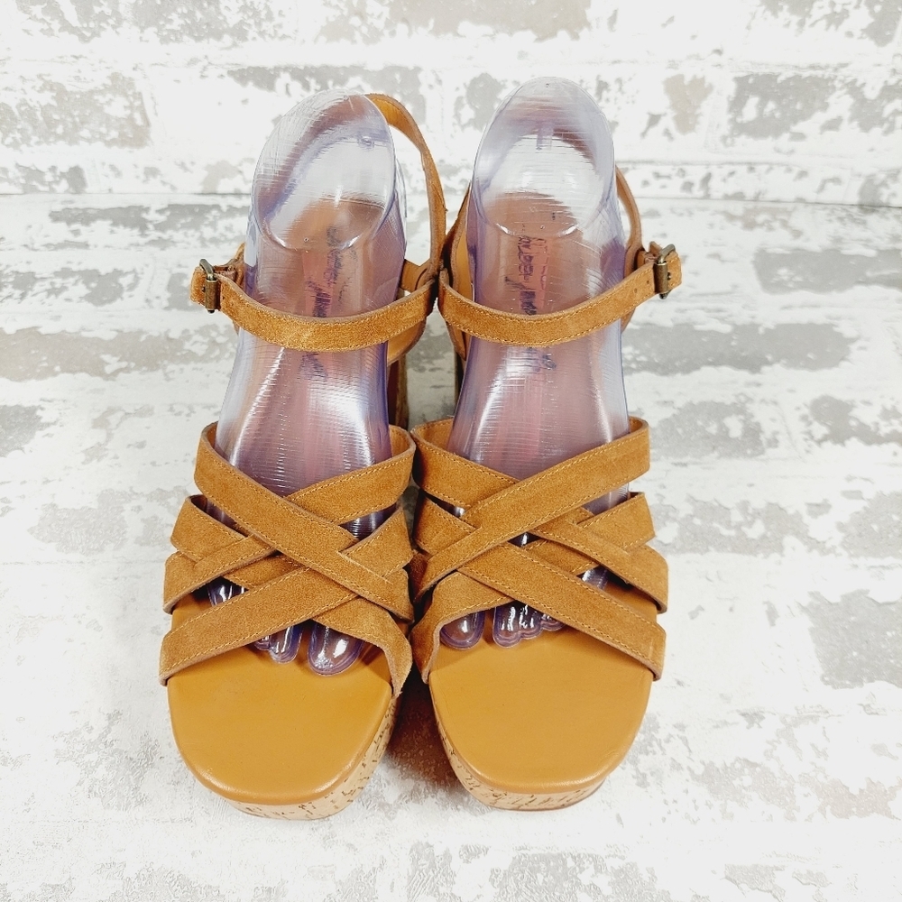 New Free People LisbonTan Leather Mary Jane Platform Sandal O414 - Picture 4 of 13